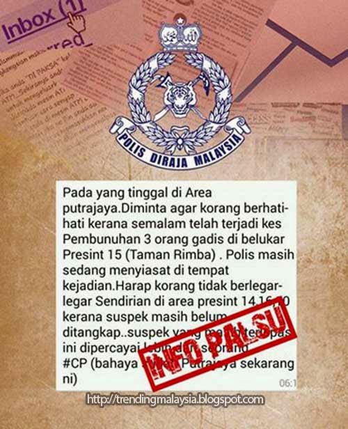 Trending Malaysia Berita Palsu Kes Pembunuhan 3 Gadis di