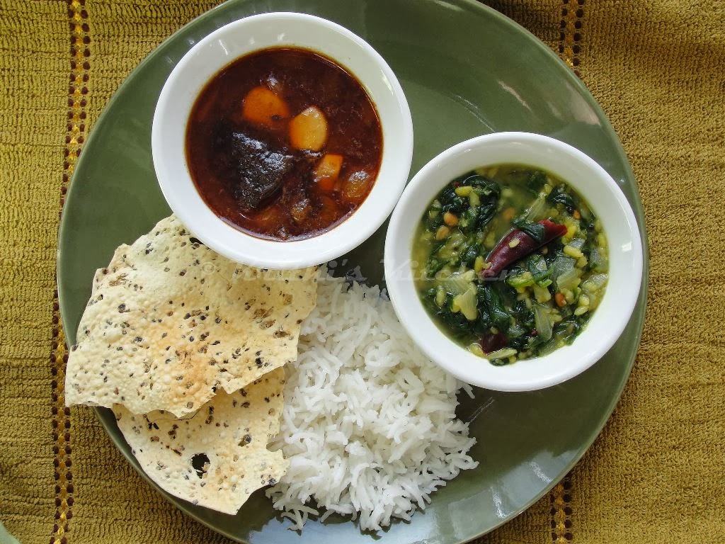 Krithi's Kitchen Keerai Kootu / Spinach Moong Dhal Stew South Indian