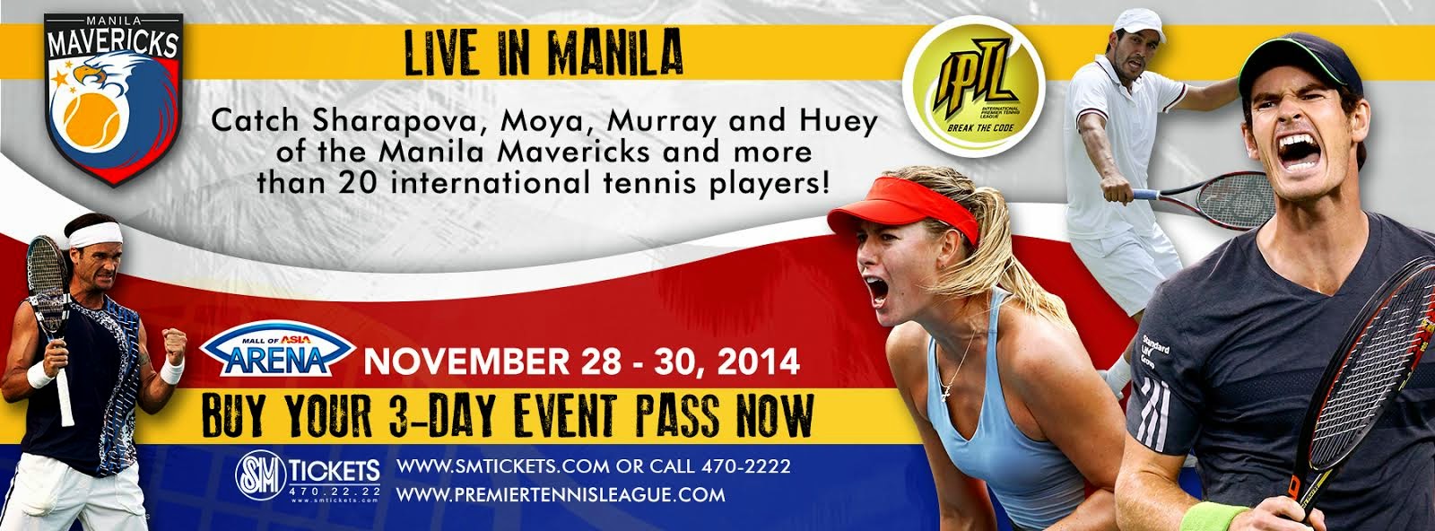  Sharapova, Williams, Murray Playing in Manila for the International Premier Tennis League
