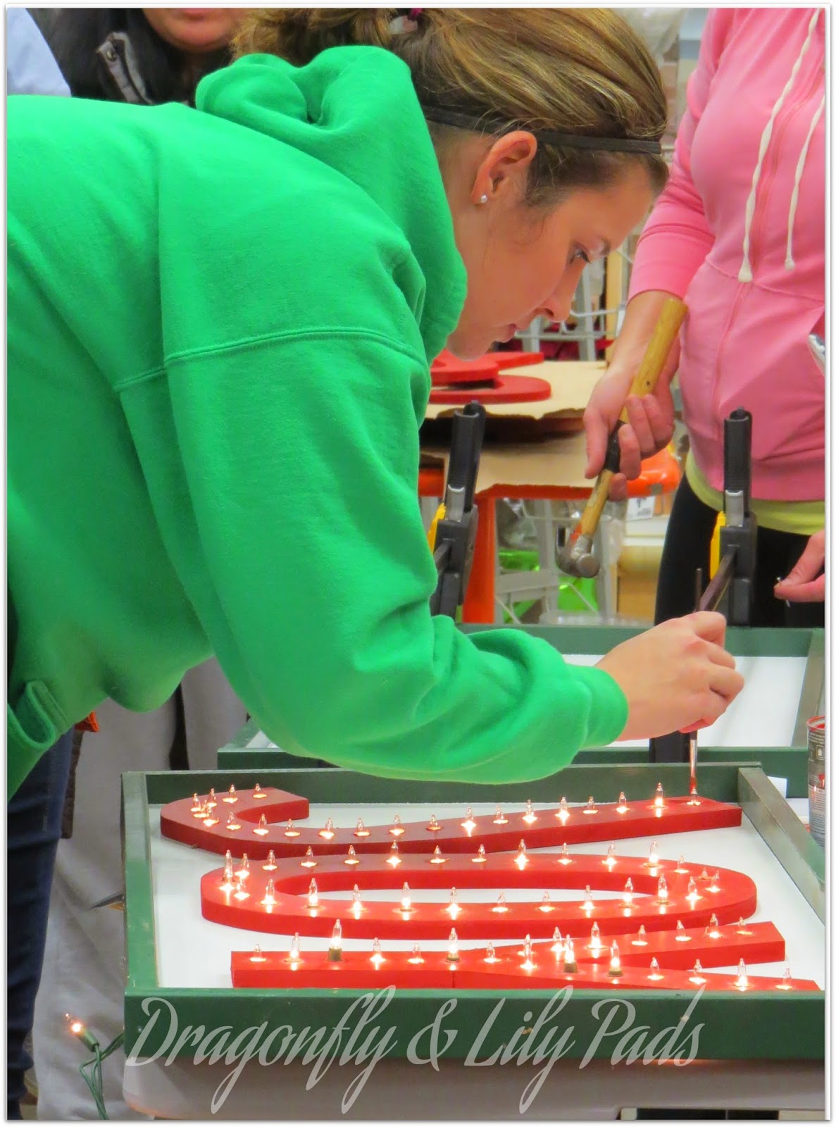 Touch up paint on Joy Marquee Sign, Lights, Friends, Her It Yourself Workshop at Home Depot