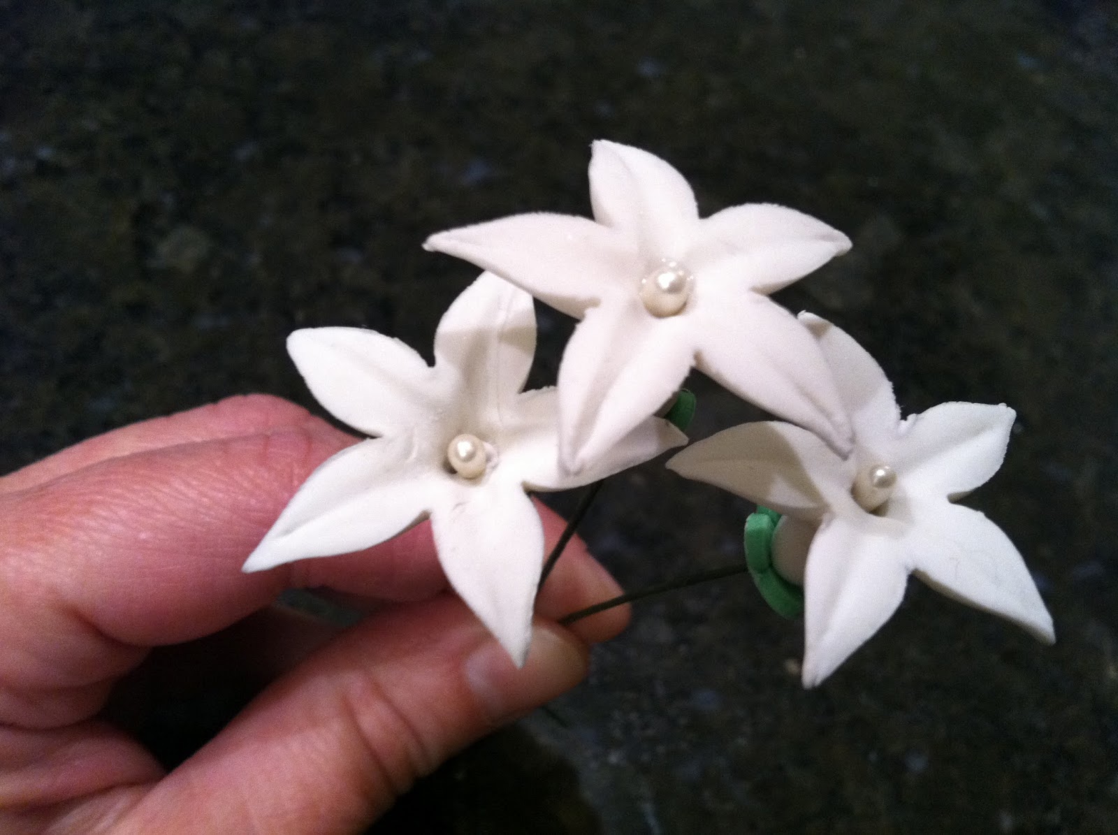 The Iced Queen Gum Paste Stephanotis from Wilton Course 4