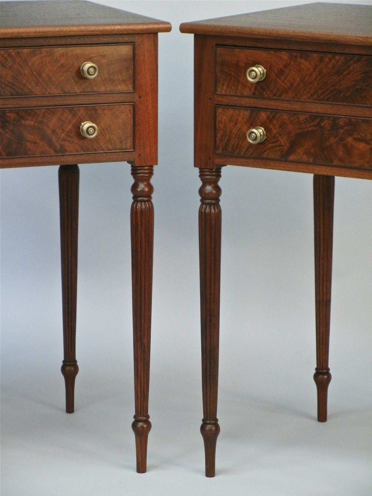 Doucette and Wolfe Fine Furniture Makers Nightstand with Reeded Legs