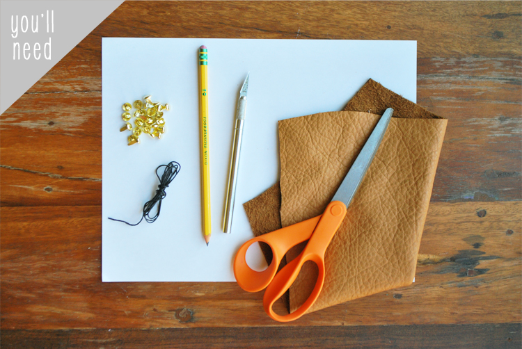 DIY Studded Collar Necklace From Leather + Paper Fasteners