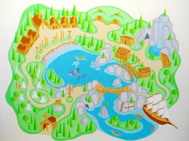 Lance Cardinal Creations Theme Park Fun Map Illustration