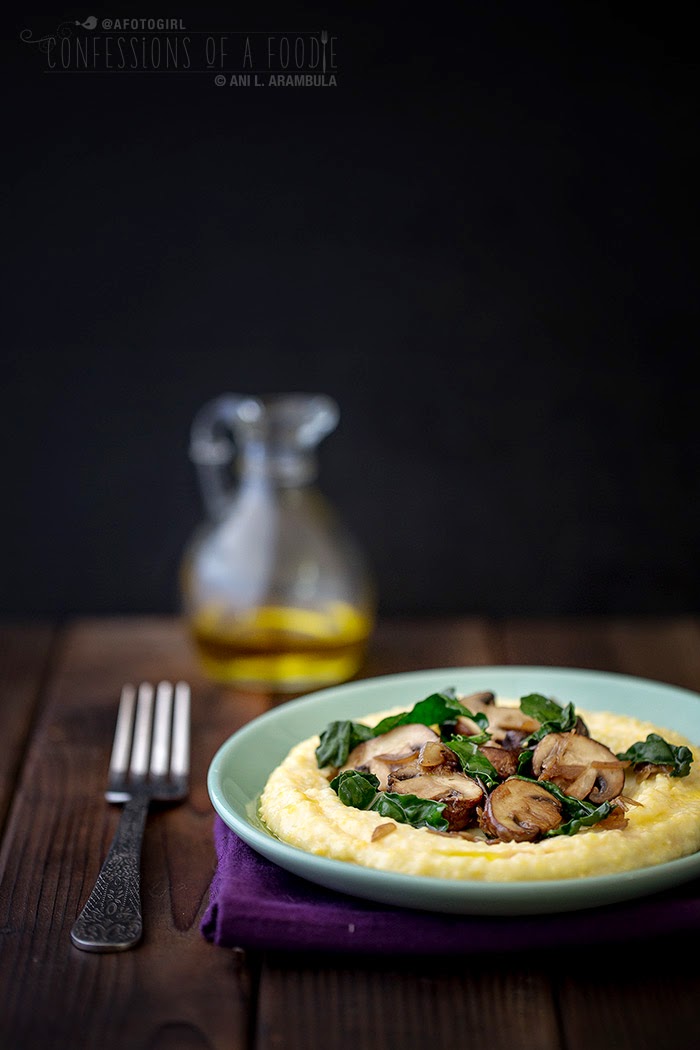 Creamy Polenta with Kale & Mushrooms from Sweet Paul Eat & Make {Recipe