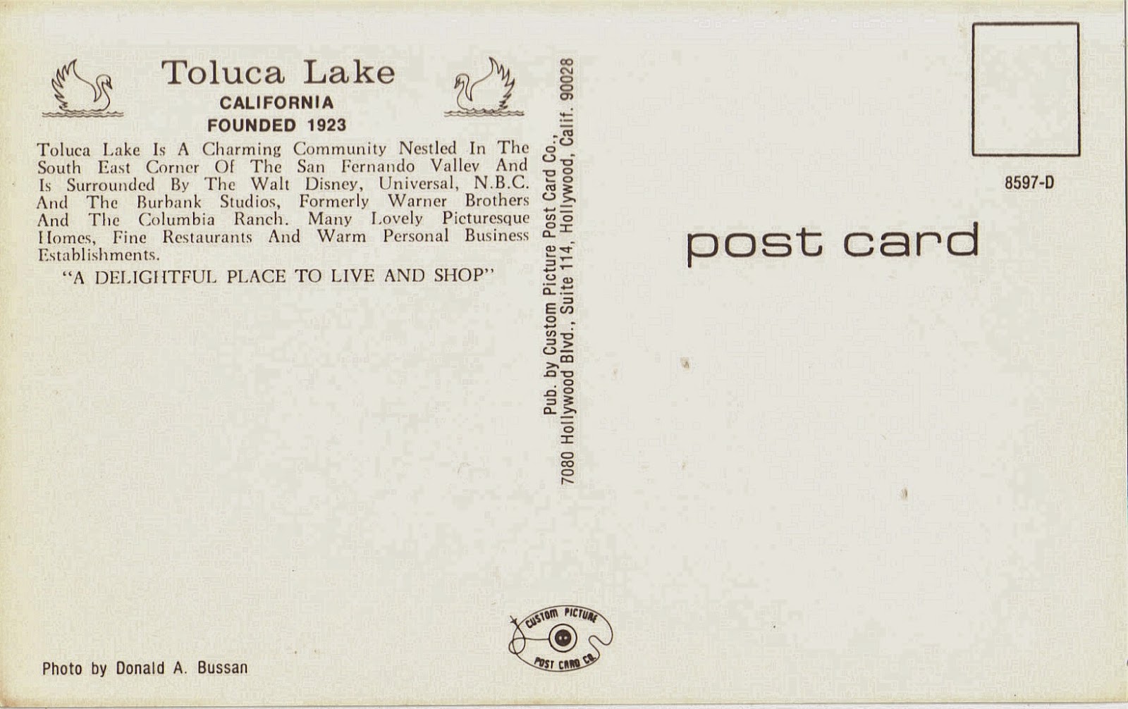 Toluca Lake Aerial Postcard San Fernando Valley Blog