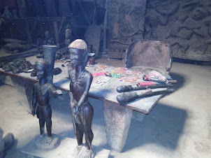 Antique konyak tribal handicrafts inside Wangnao konyak hut