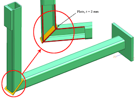 insertion of thin plate in between the square tubes