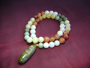 five-colored jade with dzi beads pendant @ gemstonesbyatipat