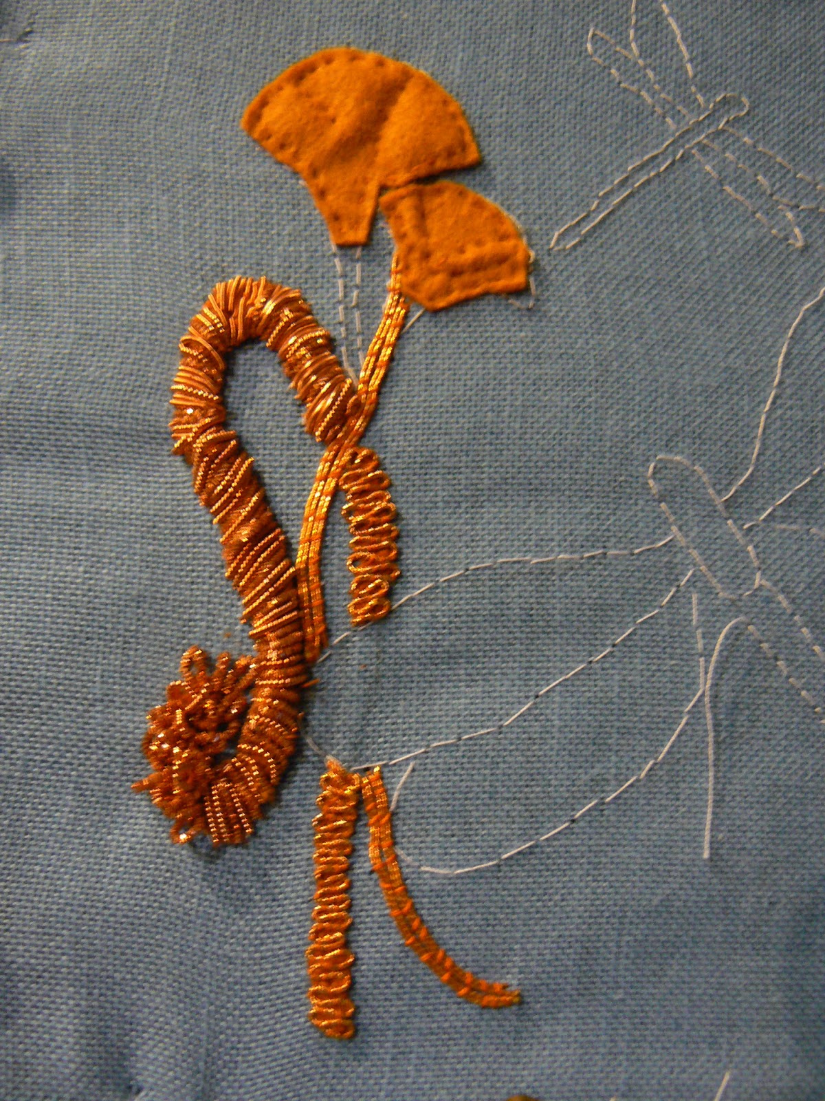 Dreamtimemakes crafting life goldwork embroidery  flowers nearly