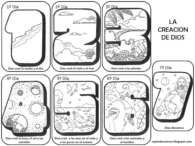 dibujo de la Creacion de Dios en numeros