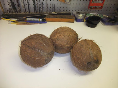 how to drain coconut juice, milk, drill out coconuts