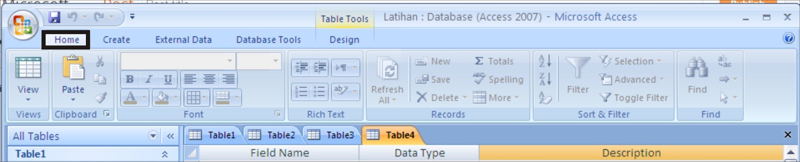 Menu Menu Dalam Microsoft Access Belajar Microsoft Office Dan Bahasa Inggris
