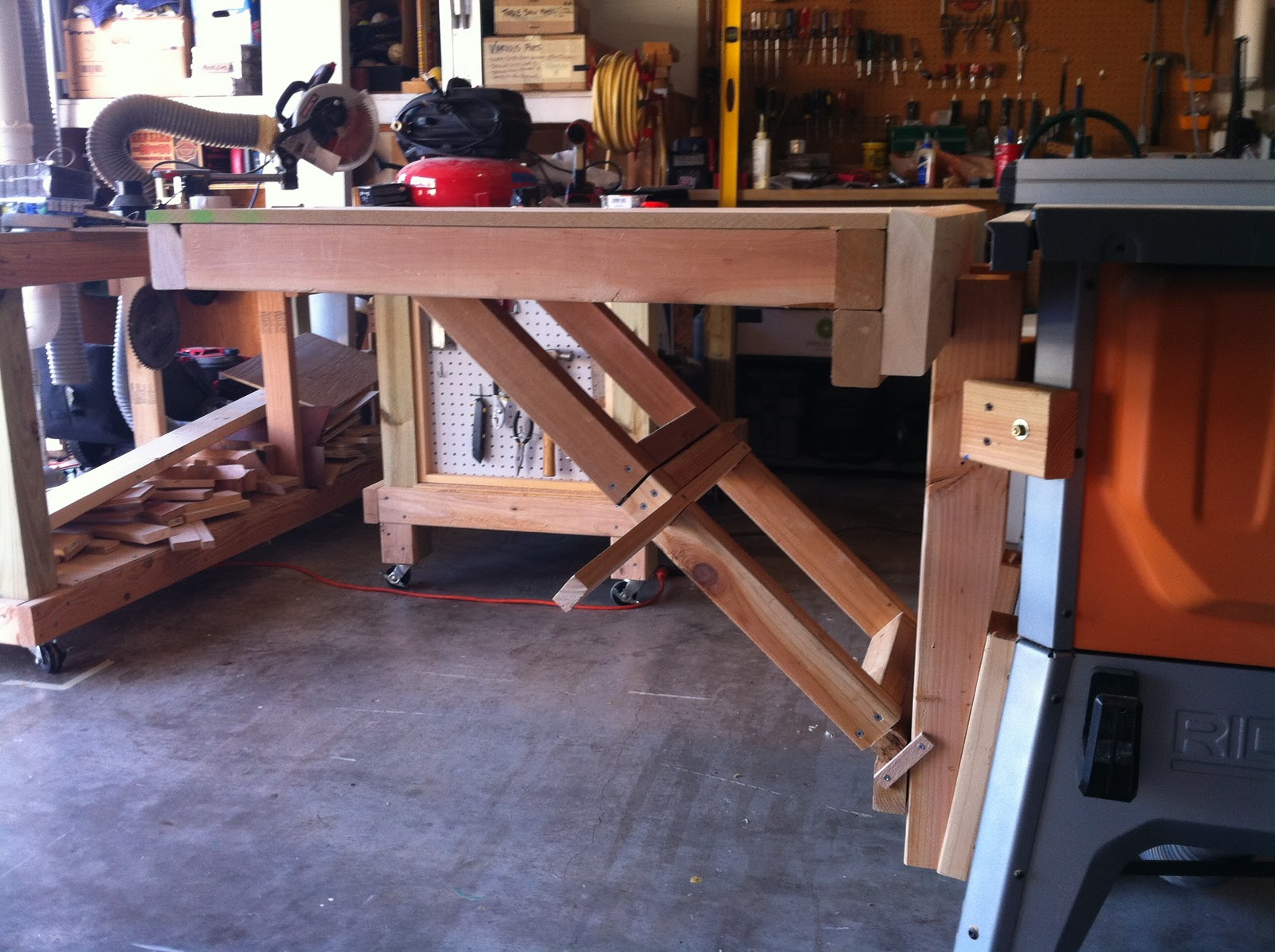 The Great Gig in the Sky Table Saw Additon FlipUp OutFeed Table