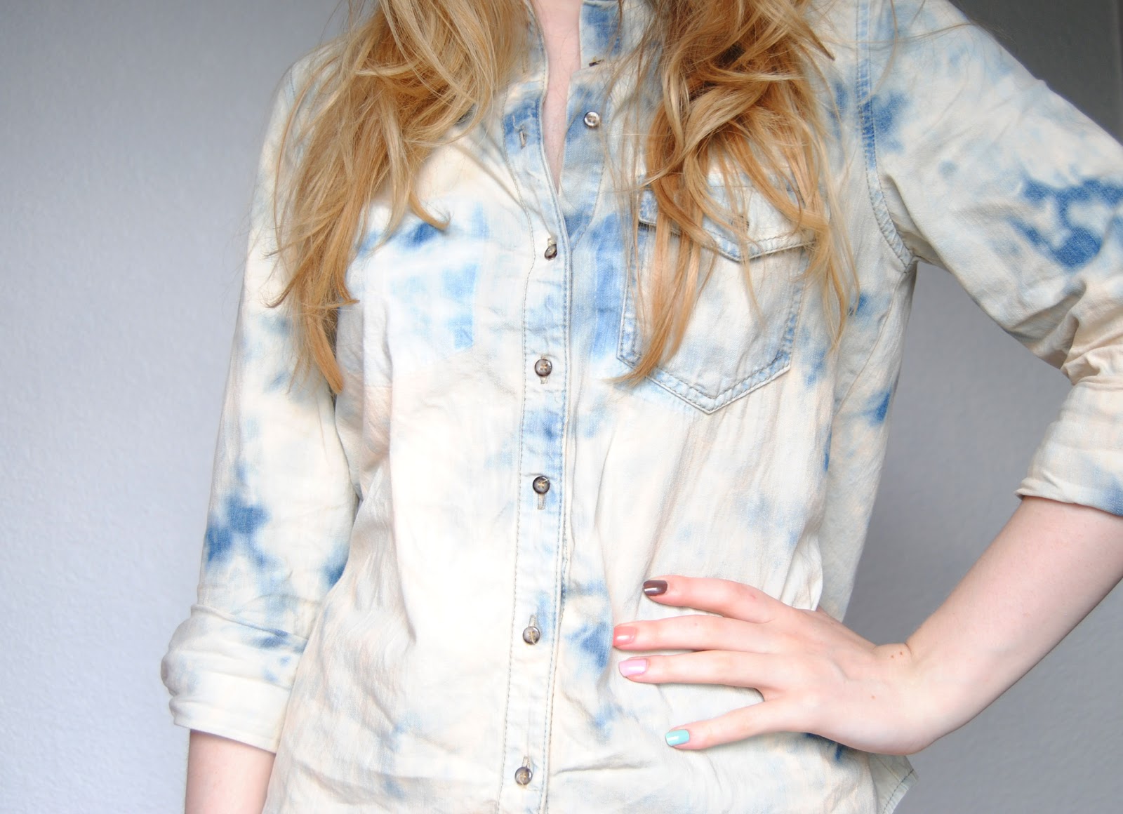 DIY Acid Wash Denim Shirt Hello Gwen