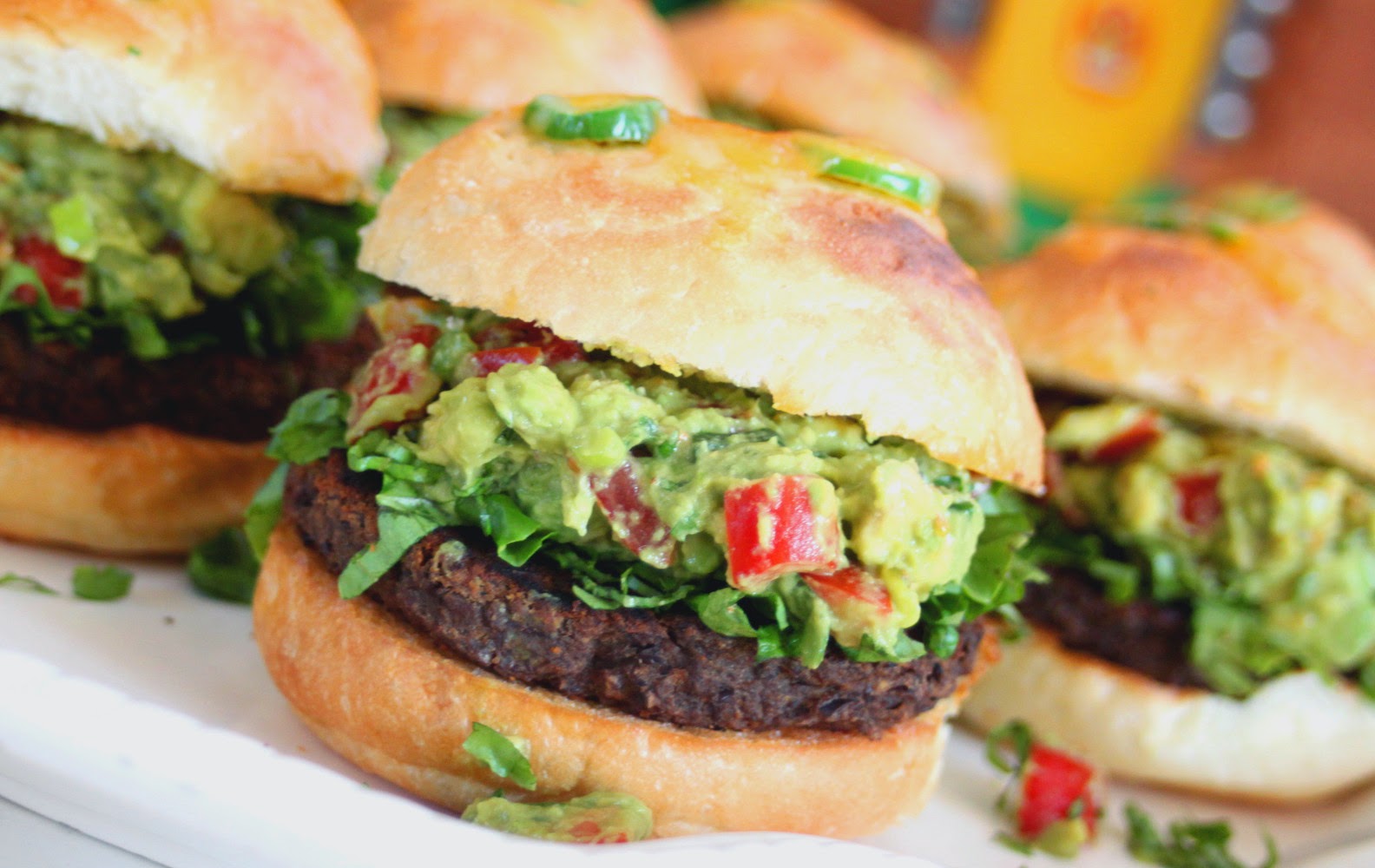 Healthy, Busy Mom Chipotle Veggie Burgers with Mango Guacamole and