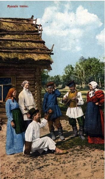 Russian antique colored postcards