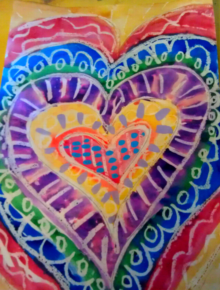 What&#039;s Happening in the Art Loft St. Ann School of Cape Ann: First Grade Hearts after Jim Dine