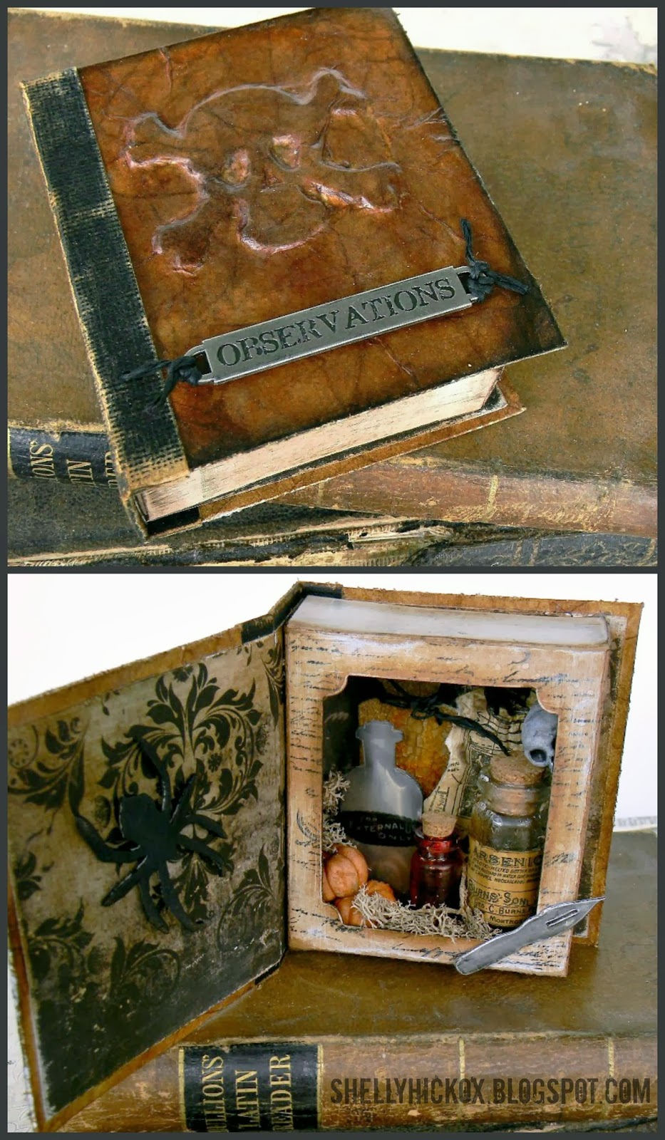 Stamptramp New Sizzix Tutorial Apothecary Shadow Box Book