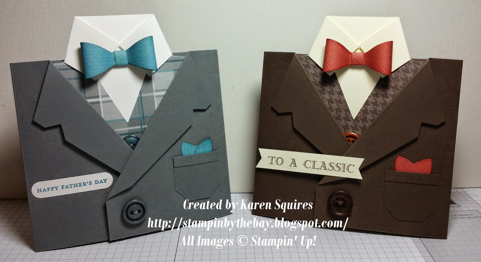 Stampin' By The Bay Suit, Vest and Tie Card