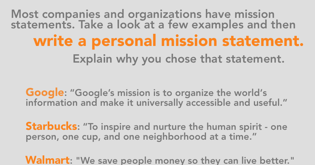 create a personal mission statement