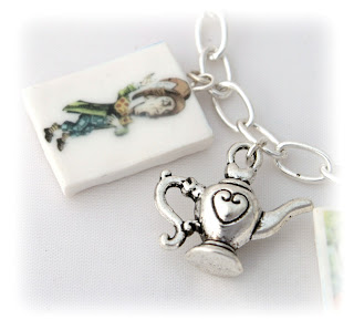 The Mad Hatters Tea Party Charm Bracelet handmade from Polymer Clay