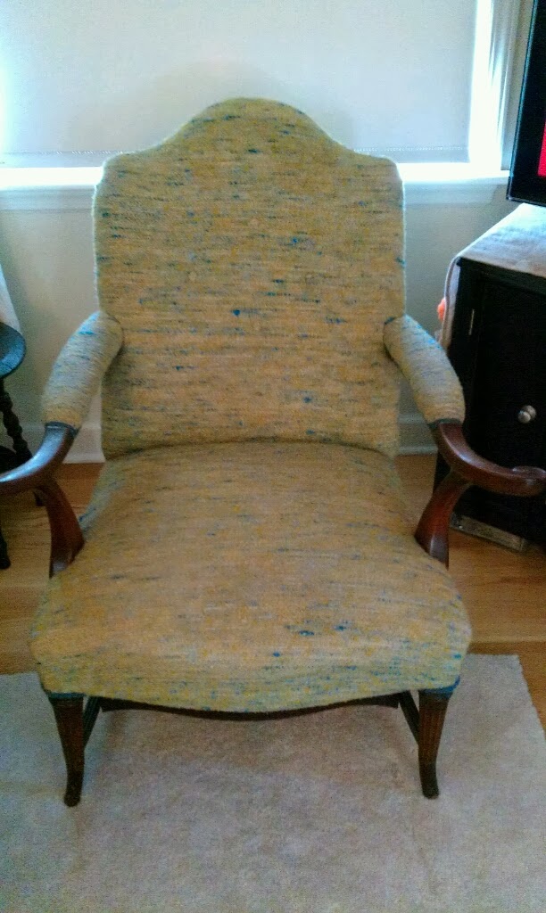 Love with a Dash of Science: Reupholster a Chair with a Dropcloth