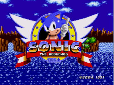 Title Screen for the Original Sonic the Hedgehog on the Sega Genesis