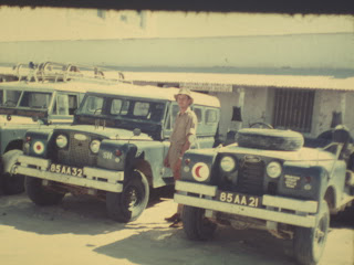 MDRT landrovers outside the office in the old fort rare photo