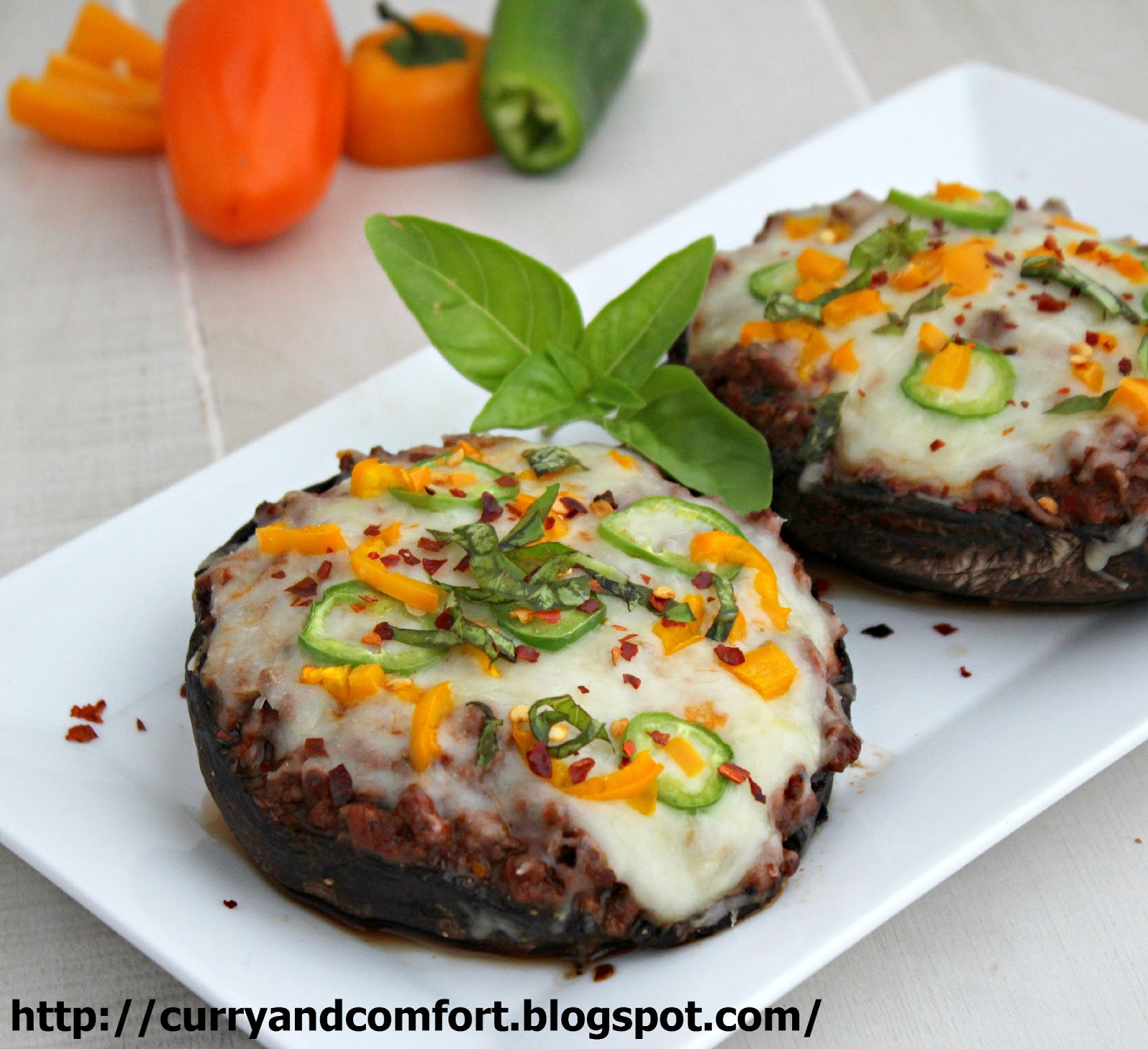 Kitchen Simmer Portabella Mushroom Crust Pizza (Low Carb Pizza)