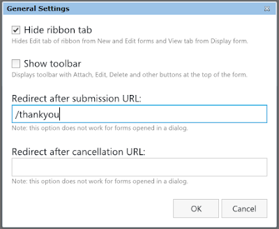 SharePoint Form General Settings