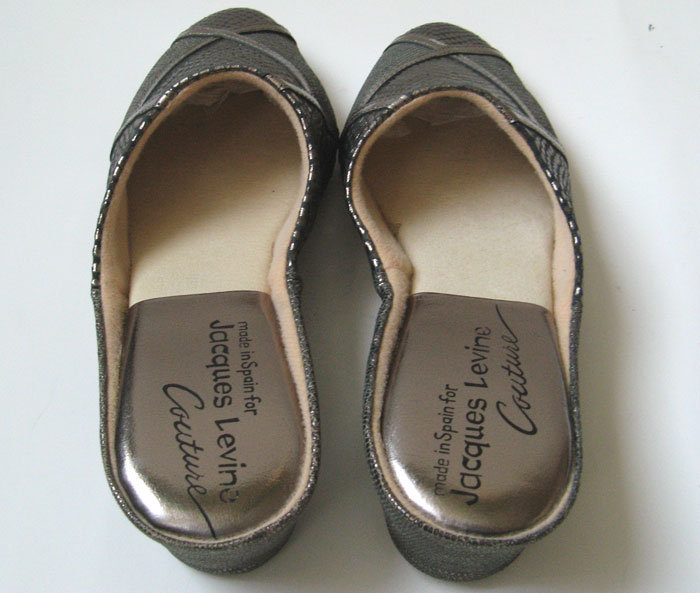 JACQUES LEVINE SLIPPERS VINTAGE SLIPPERS SNAKESKIN WOMENS SLIPPER GOLD