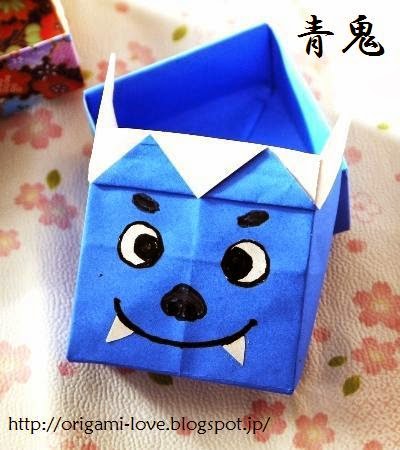 Kawaii 折り紙 チュートリアル ２月の折り紙 折り方 節分の 鬼 福 箱