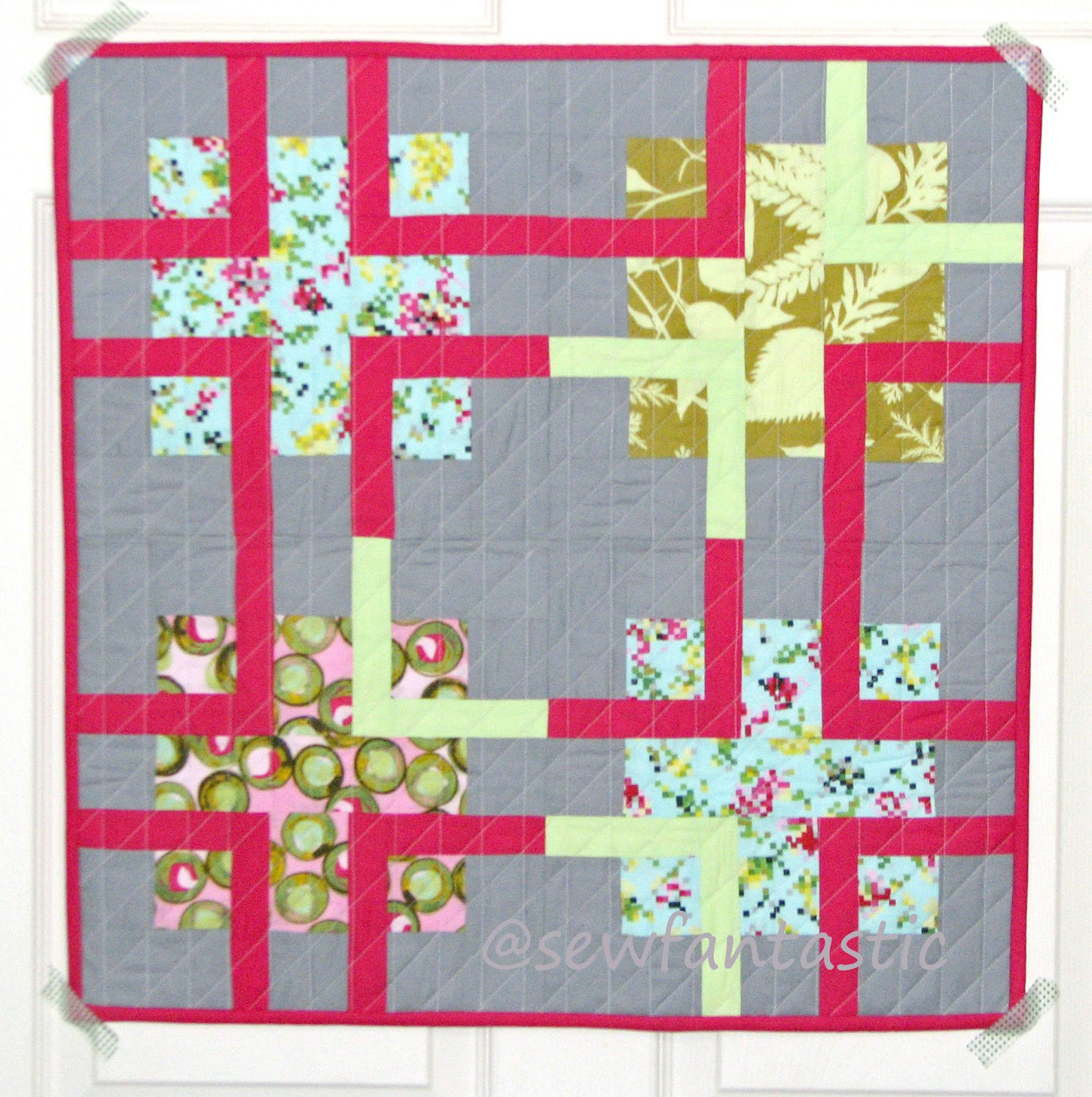 Sew Fantastic Knotted Squares mini quilt