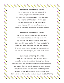 Ms. Lane's SLP Materials: Auditory Memory: Recalling Sentences