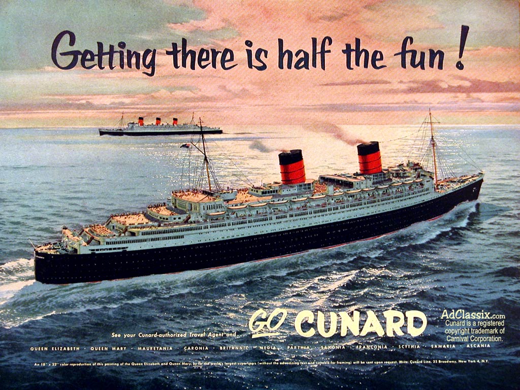 vintage advertising CUNARD TRAVEL POSTERS
