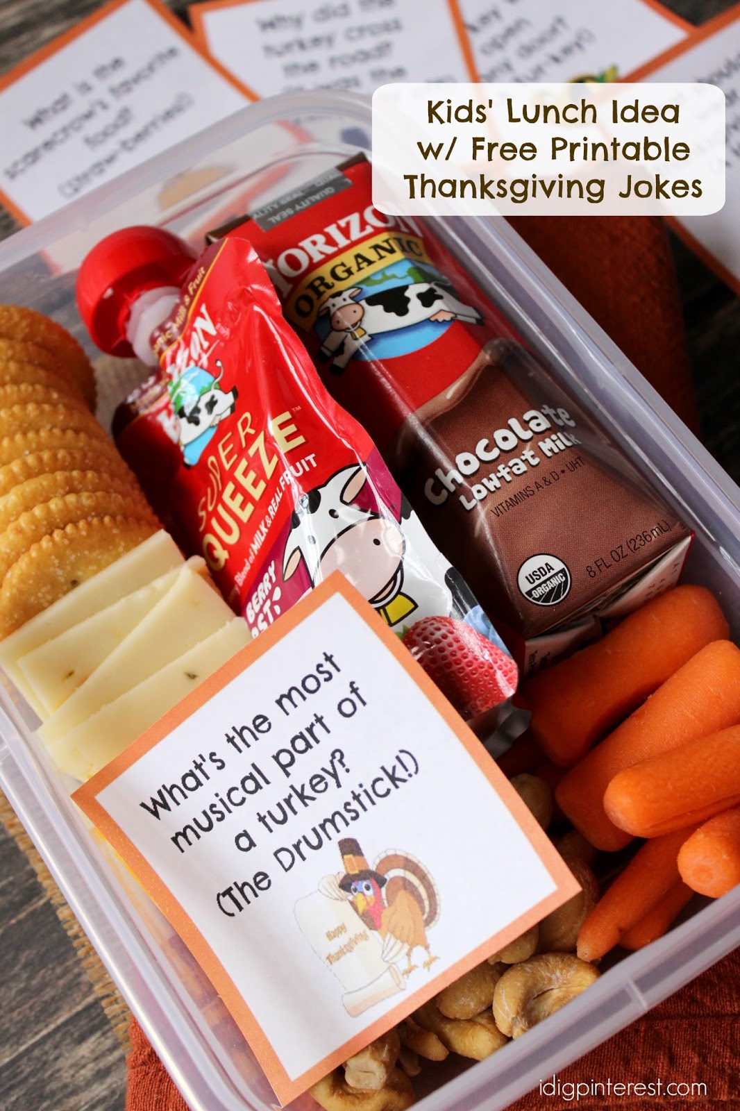 Kids’ Lunch Idea with Free Printable Thanksgiving Lunch Box Jokes I