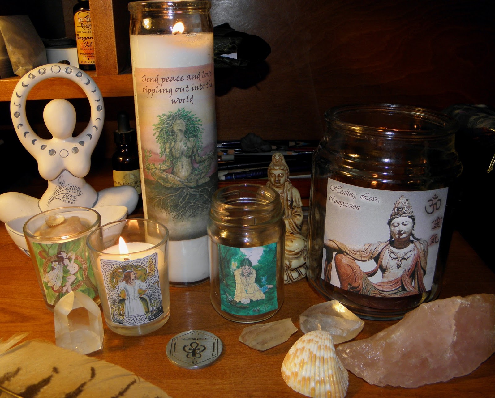 Tales from the Old Wooden Art Table Free Healing Candle Labels and