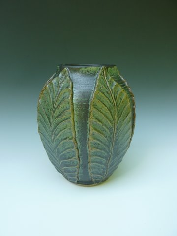 green leaf vase