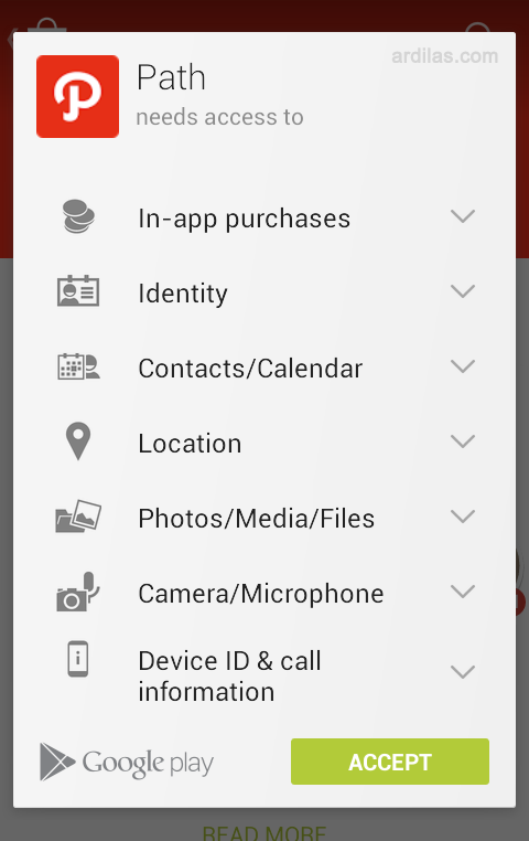 Cara Download & Install Aplikasi Path - Android - Tombol Accept
