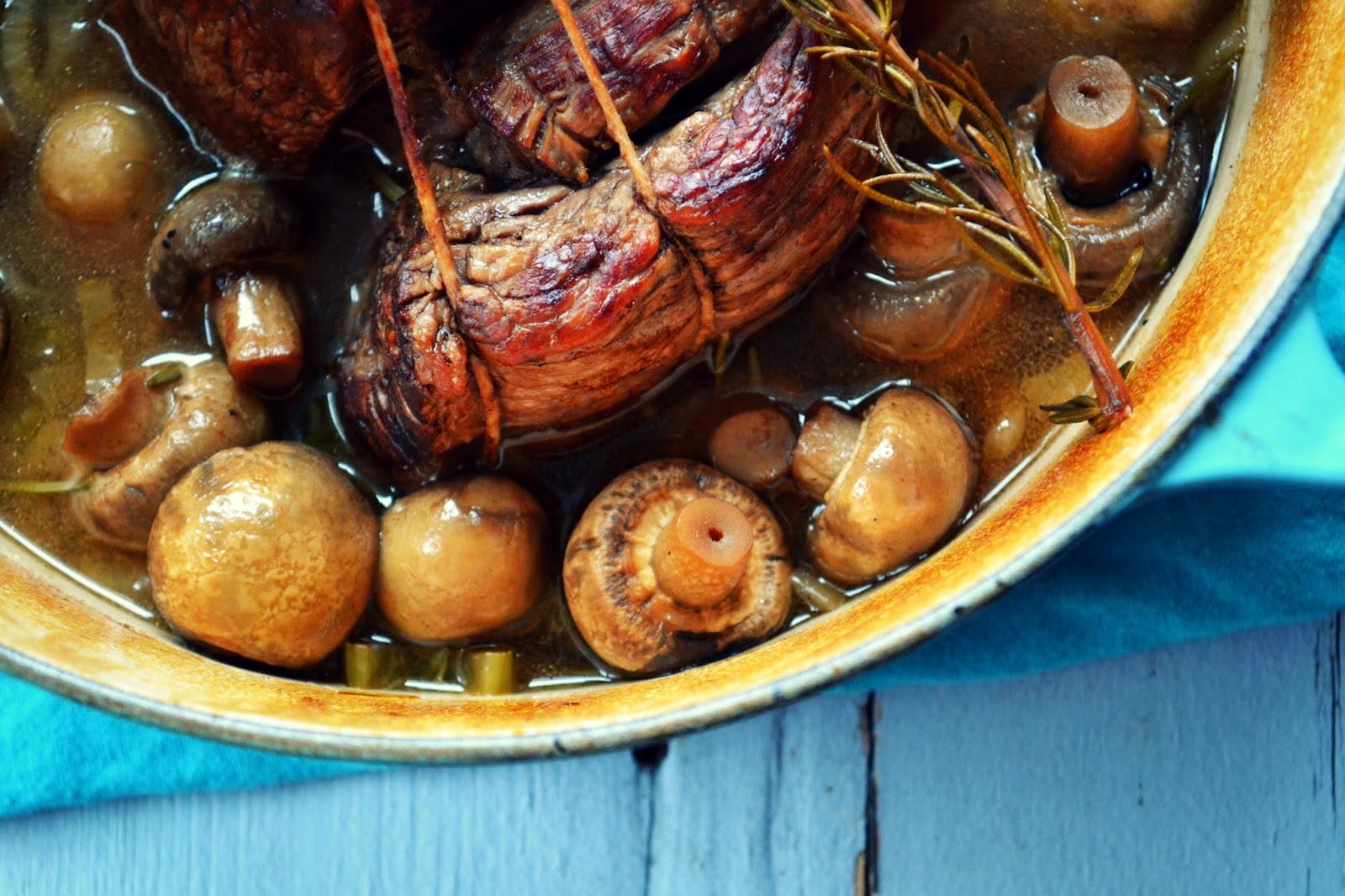 Beef Pot Roast with Button Mushrooms
