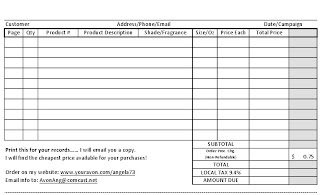 printable order forms templates