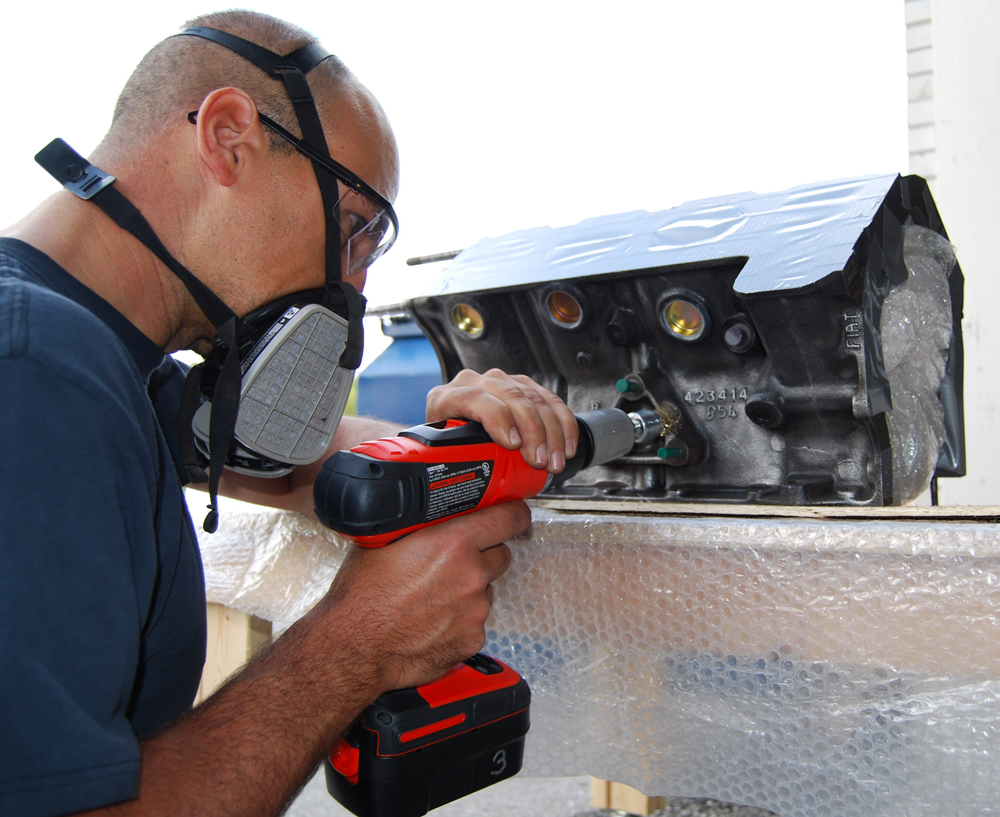 Dino 246 Restoration Blog A powerful paint job Finishing the engine block