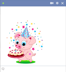 Sticker piggy with birthday cake