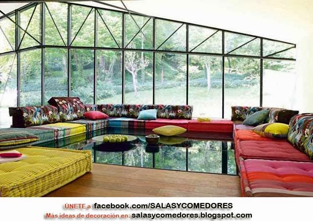 SALAS COLORIDAS : SALAS Y COMEDORES DECORACION DE LIVING ROOMS DECORATION