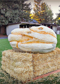 giant pumpkins at Marissa Mayer's home Halloween