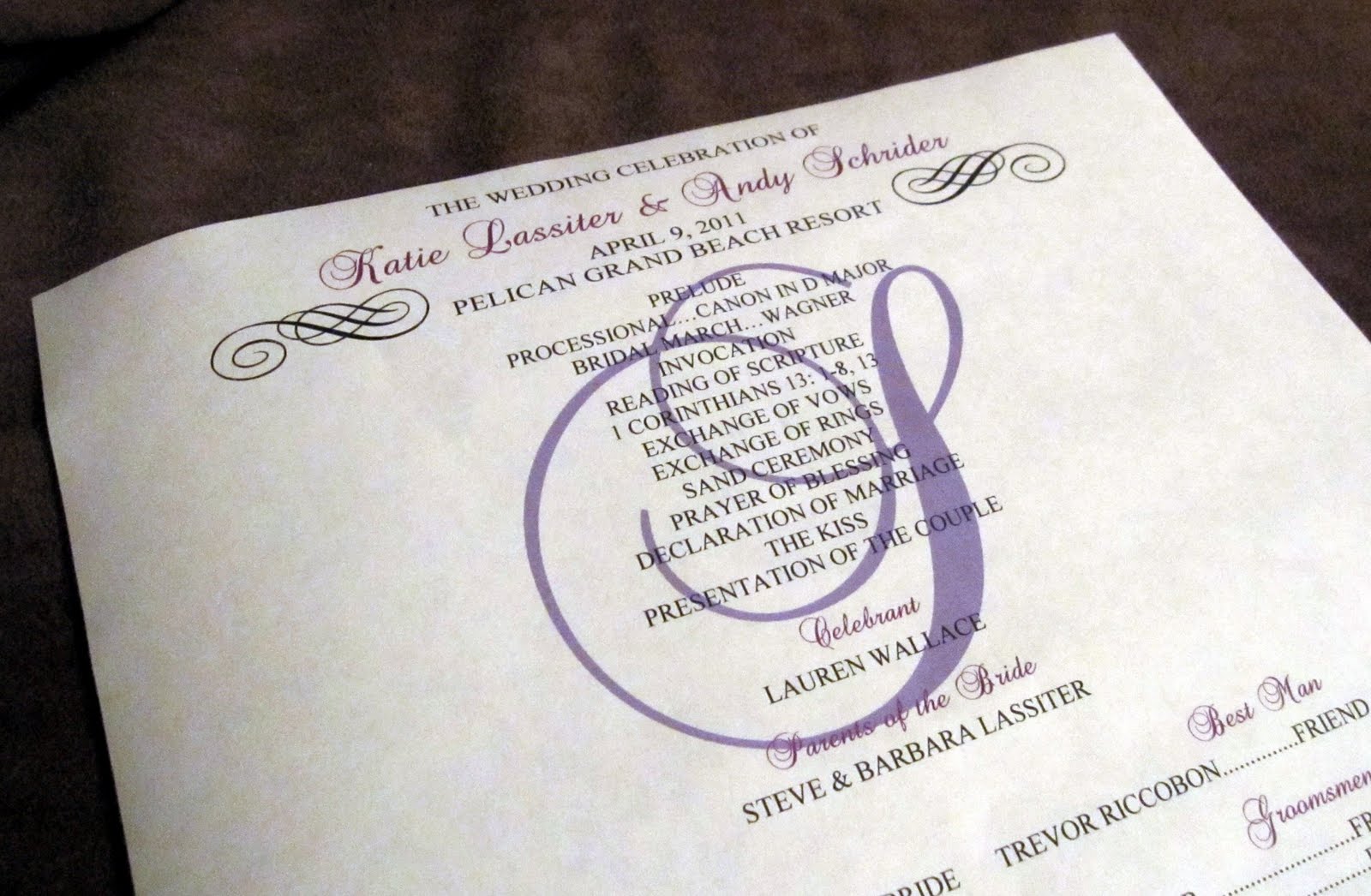 Scrapping Innovations Katie And Andy S Scroll Wedding Programs
