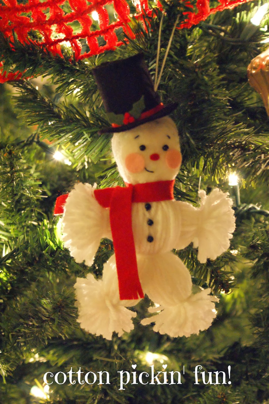cotton pickin' fun! Yarn Snowman