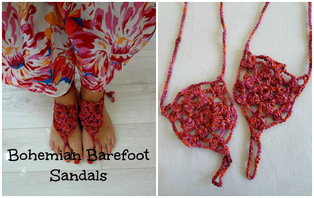 crocheted beach sandals