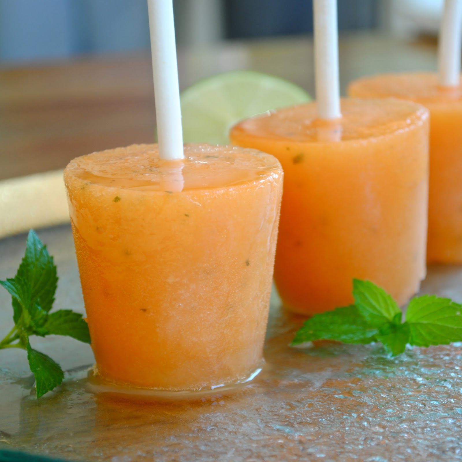Homemade Melon Mint Popsicles Virtually Homemade Homemade Melon Mint Popsicles